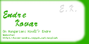 endre kovar business card